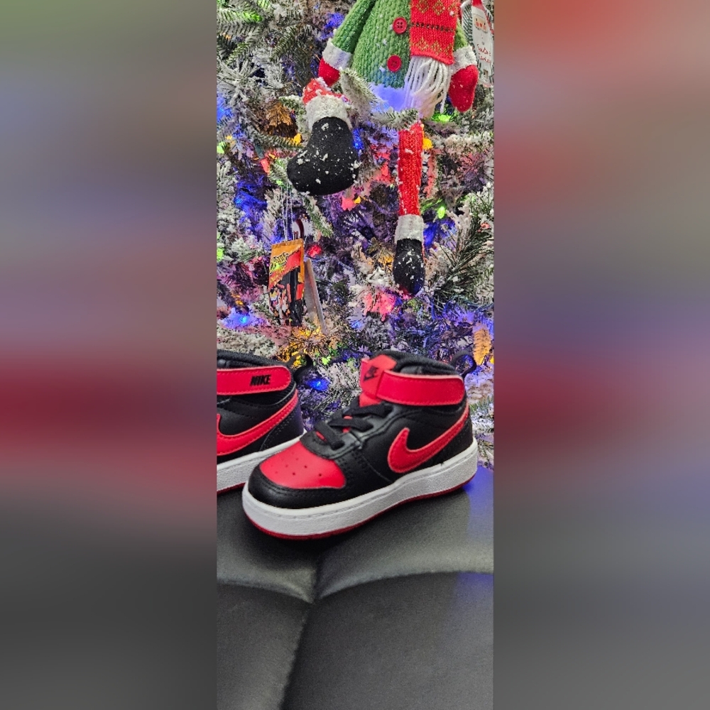 Nike Red and Black High-Top Sneakers